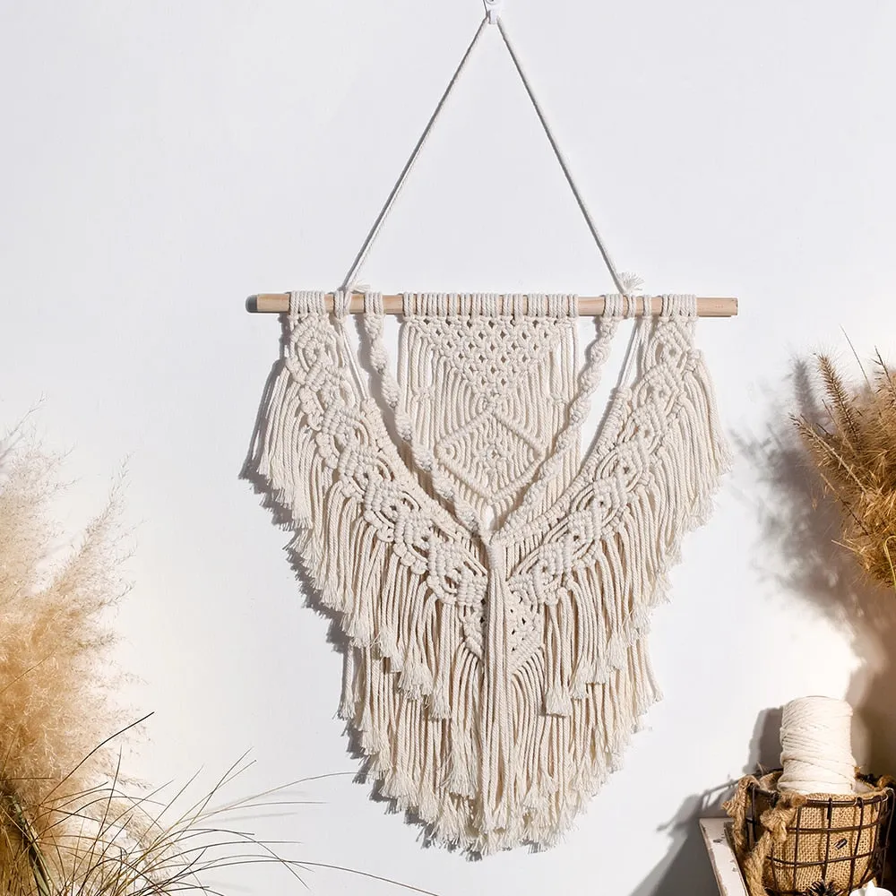 Large Boho Woven Tapestry Macrame Wall Hanging Bohemian Tassel Wall Home Decor Aesthetic Room Decor Gift