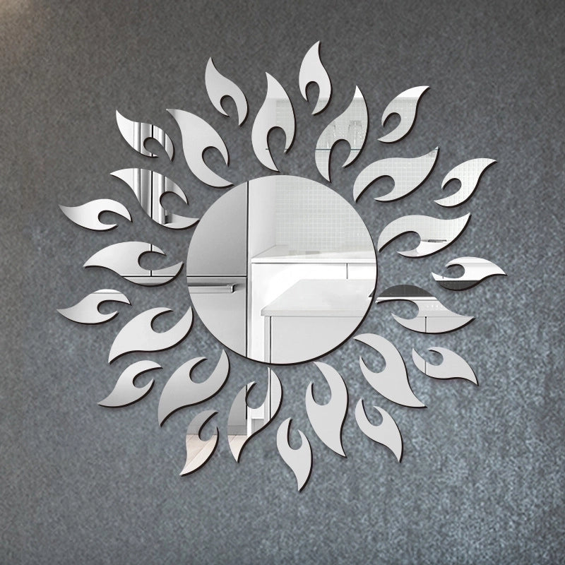 New Acrylic Three-dimensional Mirror Sun Flower Wall Sticker