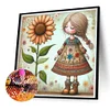 Diamond Painting -DIY Full Square Drill Fresh Flower Girl(35*35CM)