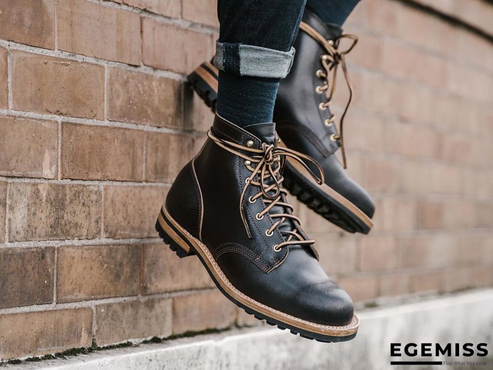 Cow Split Leather Men Boots Comfortable Boots Men Footwear Rubber Ankle Boots Men's Shoes | EGEMISS