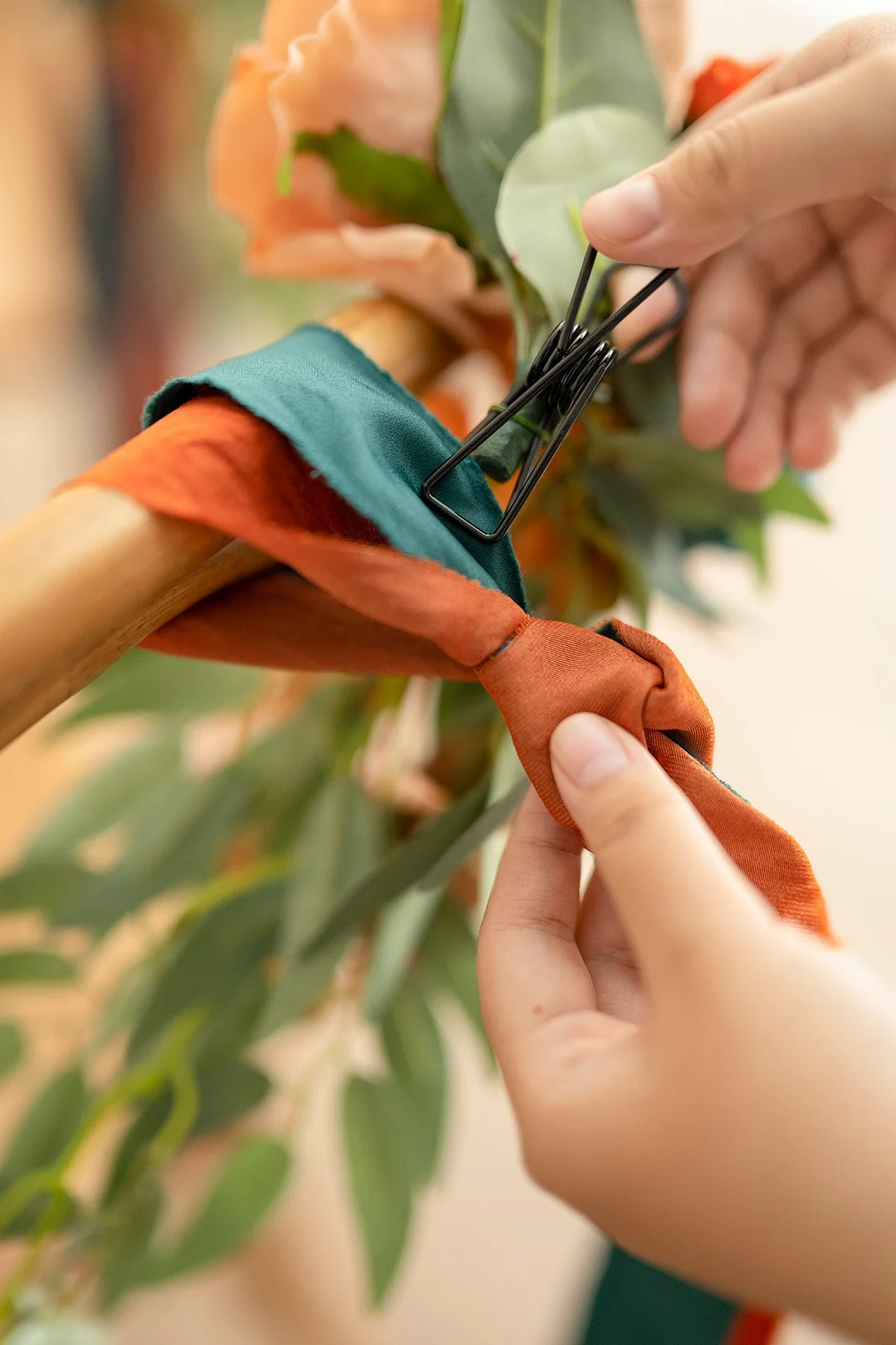 Wedding Aisle Decoration Pew Flowers in Dark Teal