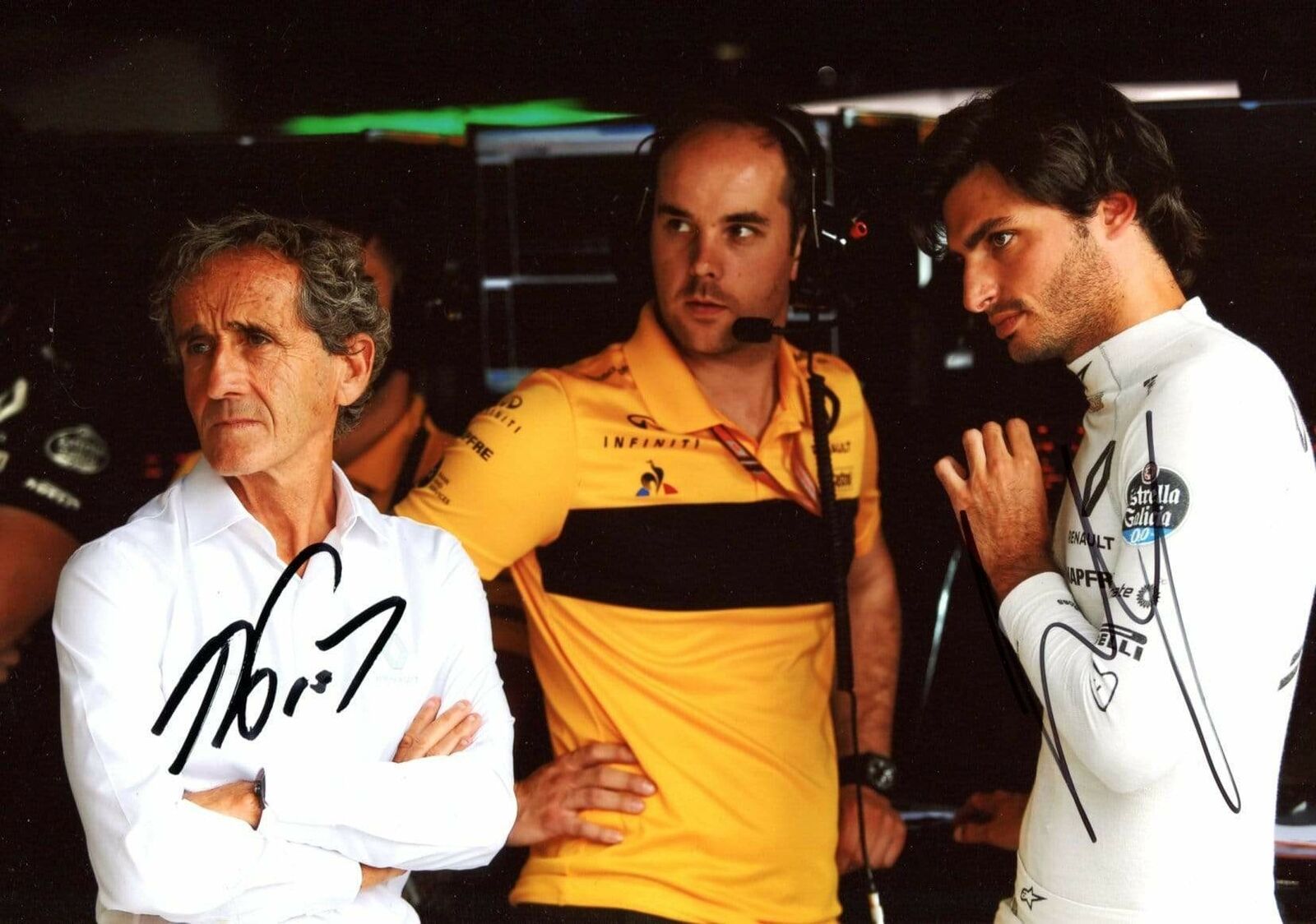 Carlos Sainz Jr. & Alain Prost MONACO 2019 autographs, IP signed Photo Poster painting