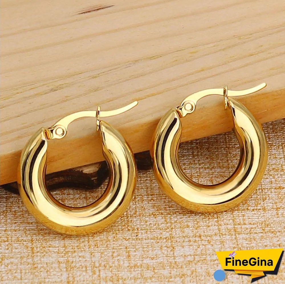 18K Solid Yellow Gold White Gold Drop Dangle Earrings For Women Jewelry