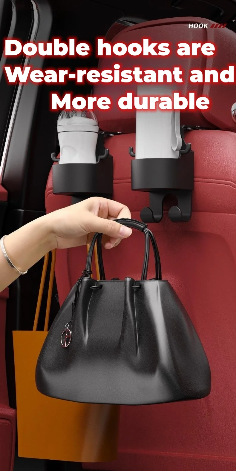 Car multifunctional seat back water cup holder hook