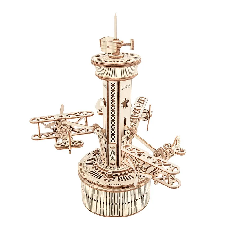 ROKR Airplane Control Tower Mechanical Music Box AMK41 | Robotime Canada