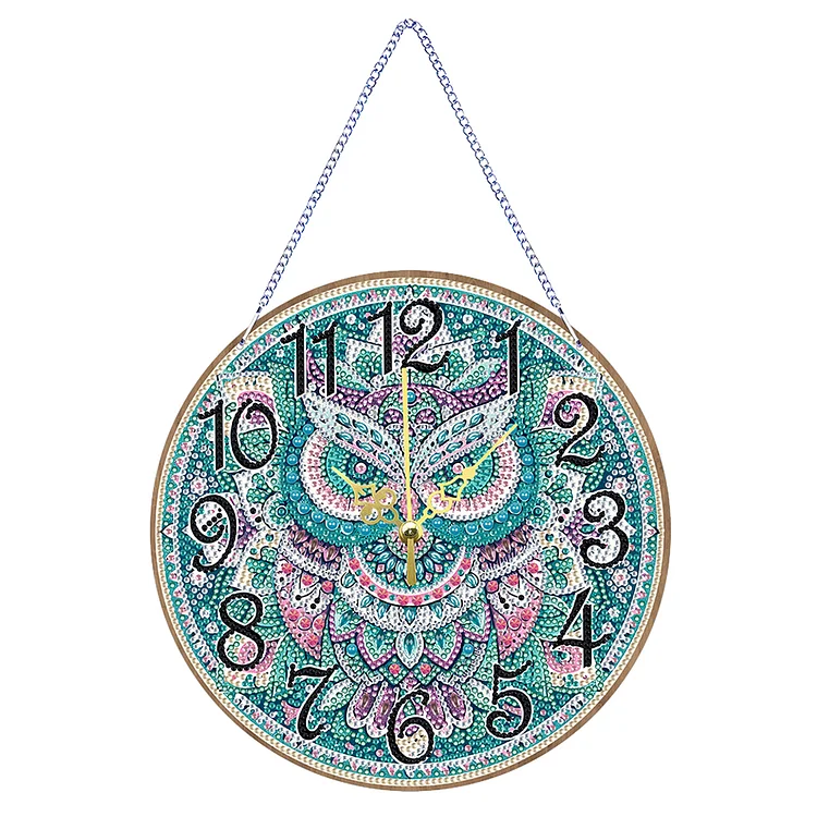 Wooden Special Shaped DIY Diamond Painting Clock Kit Hanging Sign Decor (Owl) gbfke