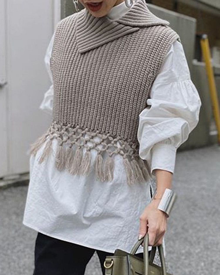 Round neck blouse sweater top