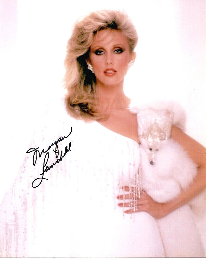 MORGAN FAIRCHILD signed BEAUTIFUL YOUNG FORMAL GOWN PORTRAIT 8x10 closeup w/ COA