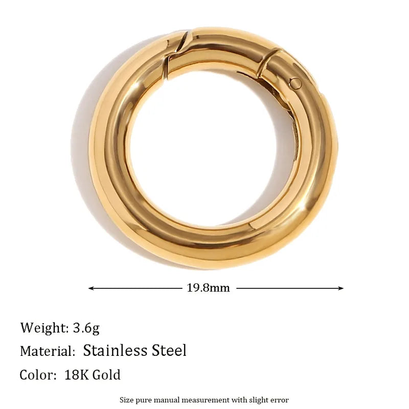 1 Piece 13.5*23mm 9.2*19.8mm 9.5*15mm 304 Stainless Steel 18K Gold Plated Geometric Round Oval Jewelry Accessories Pendant