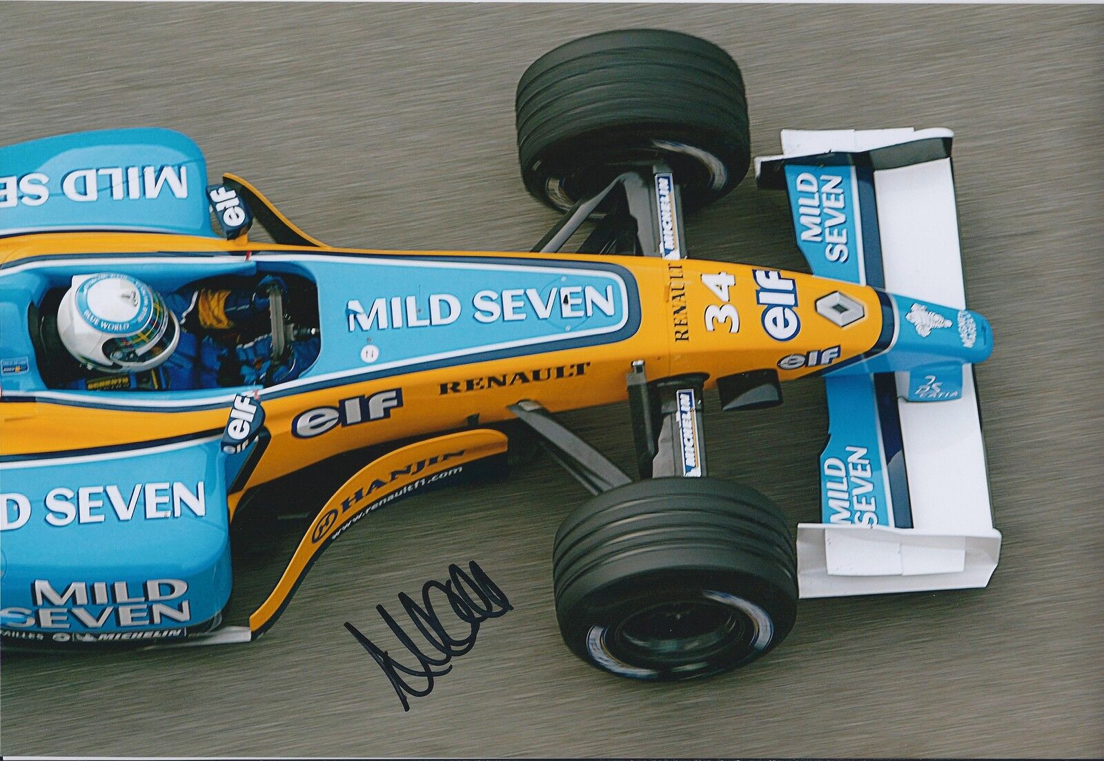 Allan McNISH SIGNED Renault F1 12x8 Photo Poster painting AFTAL COA Autograph