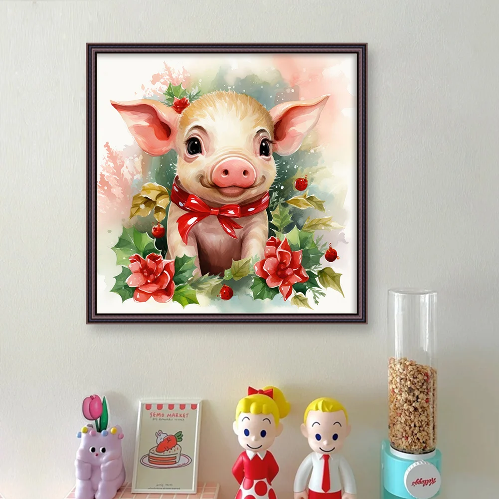 DIY Stamped Cross Stitch 11CT Full Embroidery 40*40cm - Piggy
