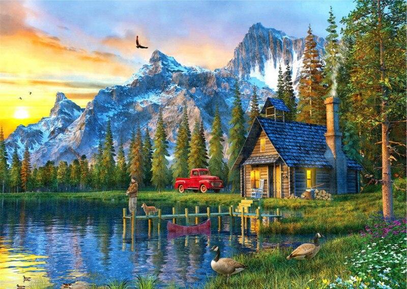 

House By the Lake – Paint By Numbers - 40*50CM, 501 Original