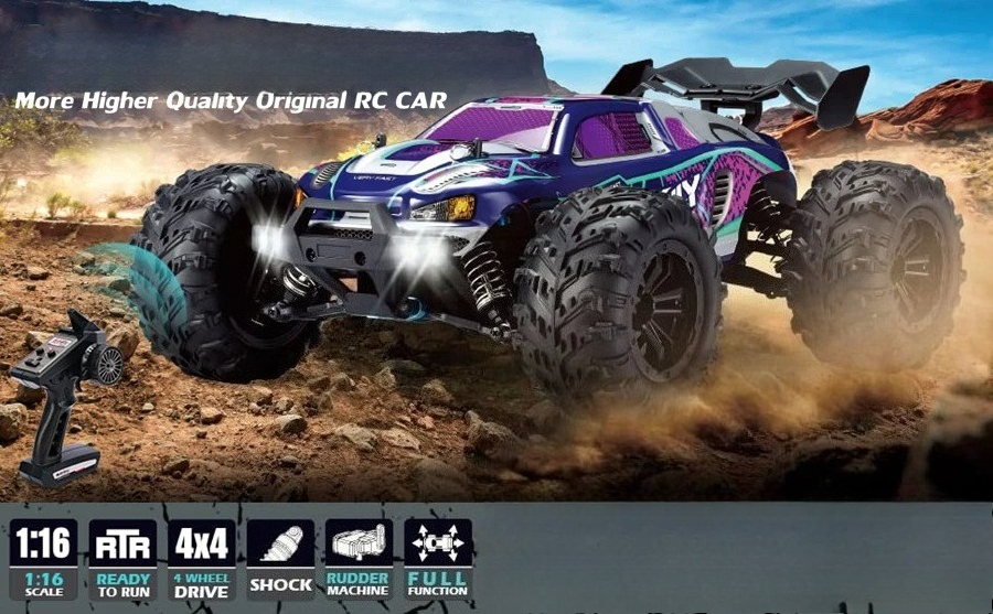 Tegooe 116 Scale High Speed RC Off-Road Racing Truck - 4WD Remote Control Toy