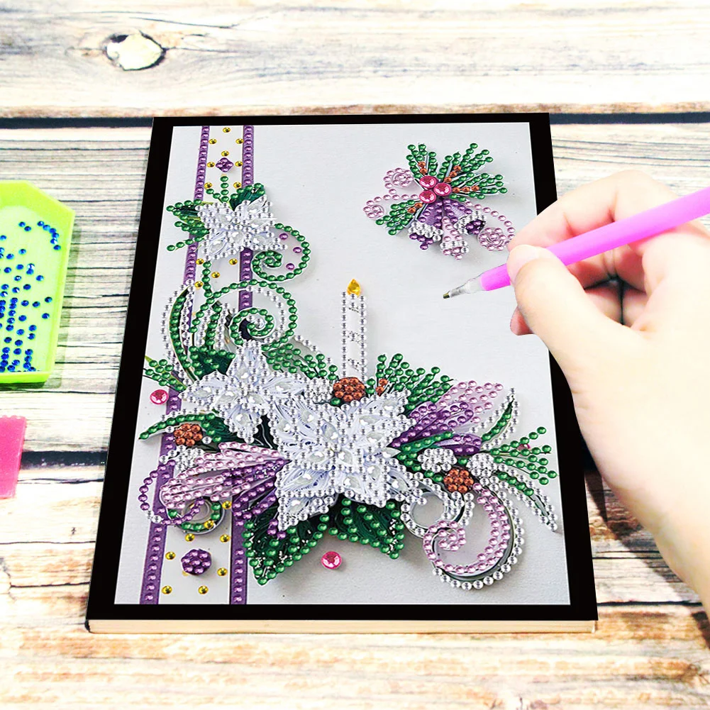 Christmas Style Partial Shaped Drill 50 Pages A5 Diamond Painting Book