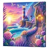 Framed Diamond Painting - Full Round Drill - Seaside Lighthouse (25x25cm)