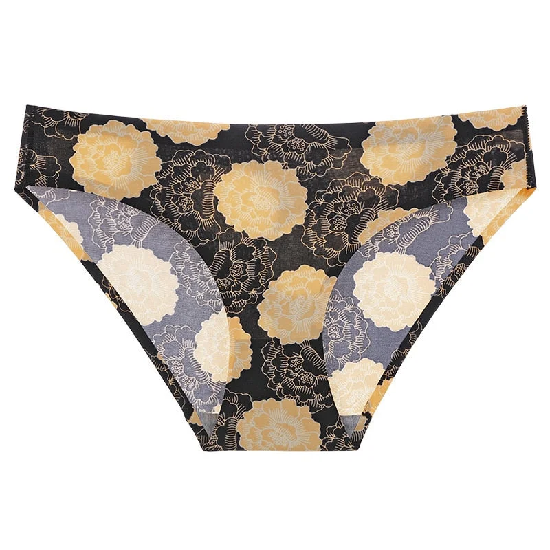 Women's Panties Large Size Traceless Printing Underwear European and American  comfort briefs low waist seamless Panties