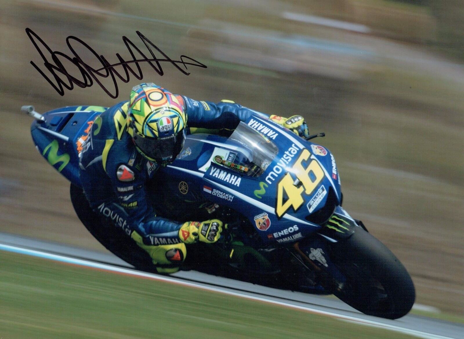 VALENTINO ROSSI Autograph 2017 SIGNED 16x12 Yamaha Photo Poster painting 14 AFTAL COA The Doctor