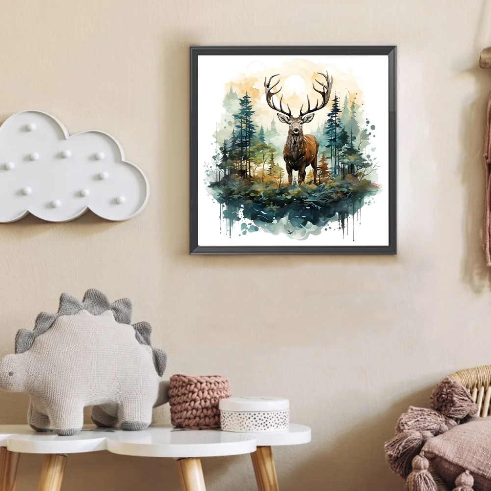 Diamond Painting - Full Round Drill - Forest Deer(Canvas|30*30cm)