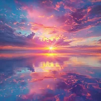 Sunset Over A Calm Lake - Diamond Painting