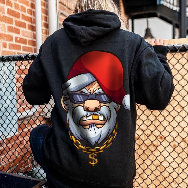 Rapper Santa Claus Christmas Themed Hoodie