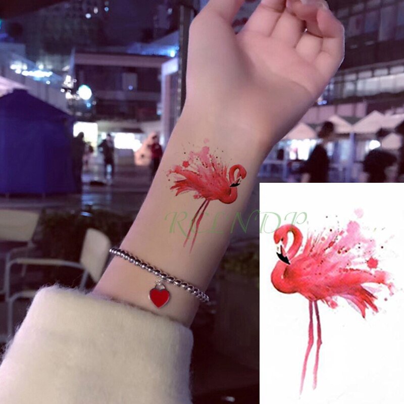 Waterproof Temporary Tattoo Sticker flamingo bird small Tatto Flash Tatoo Fake Tattoos Hand Leg Arm for Kids Men Women child