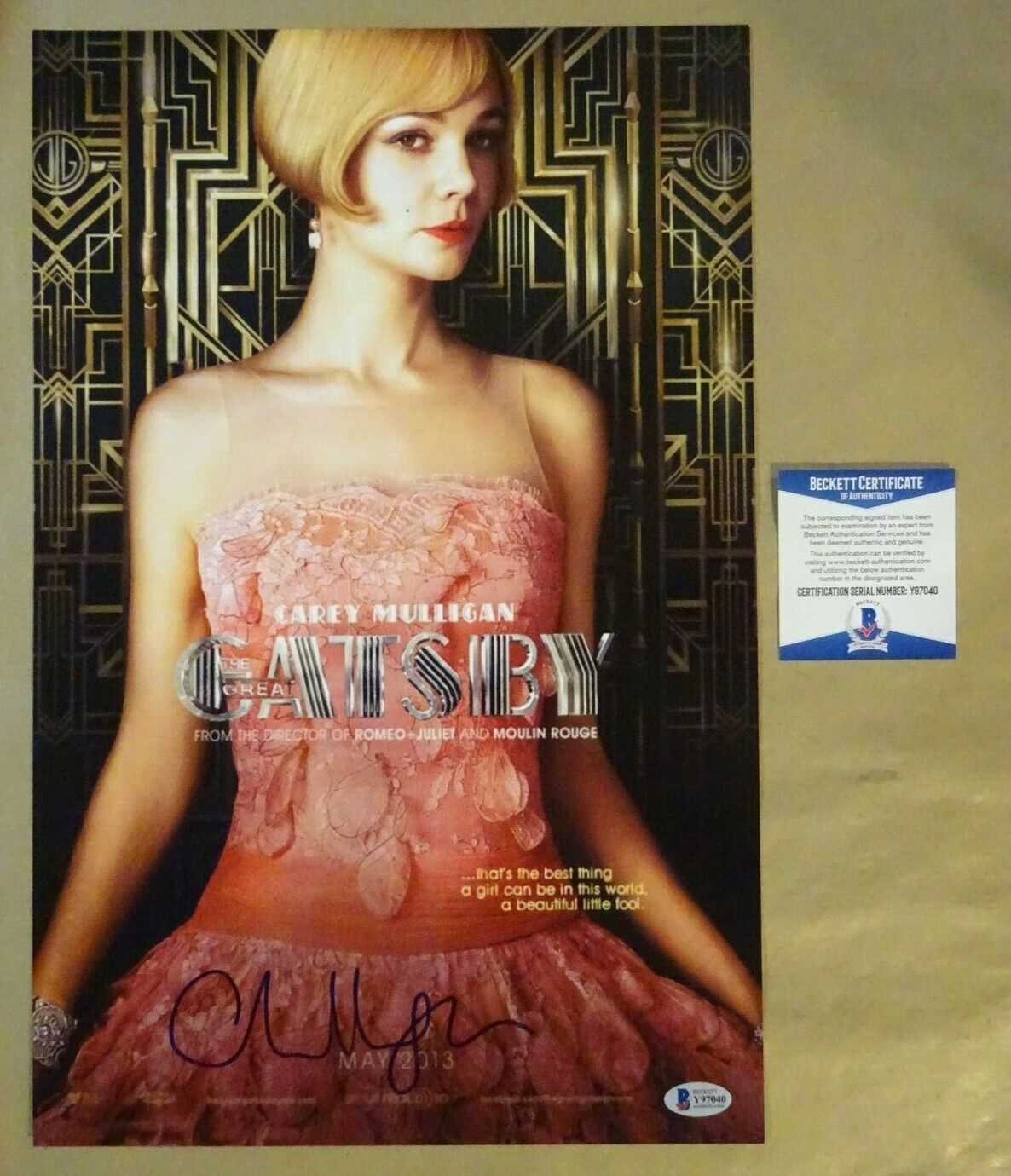 Signed CAREY MULLIGAN Autographed THE GREAT GATSBY Photo Poster painting 11x17