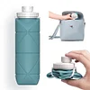 Special foldable water bottle cup with anti-leak valve and reusable BPA-free silicone collapsible travel water bottle cup for gym, camping, hiking, travel, sports, lightweight and durable