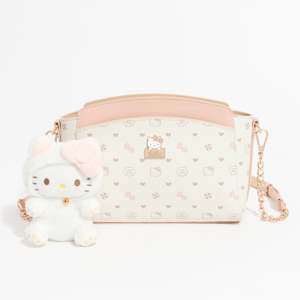 Arnold Palmer X Hello Kitty Monogram Crossbody Bag PINK Shoulder Bag Rucksack PU Leather Women Girls Ladies Travel Bag A Cute Shop - Inspired by You For The Cute Soul 
