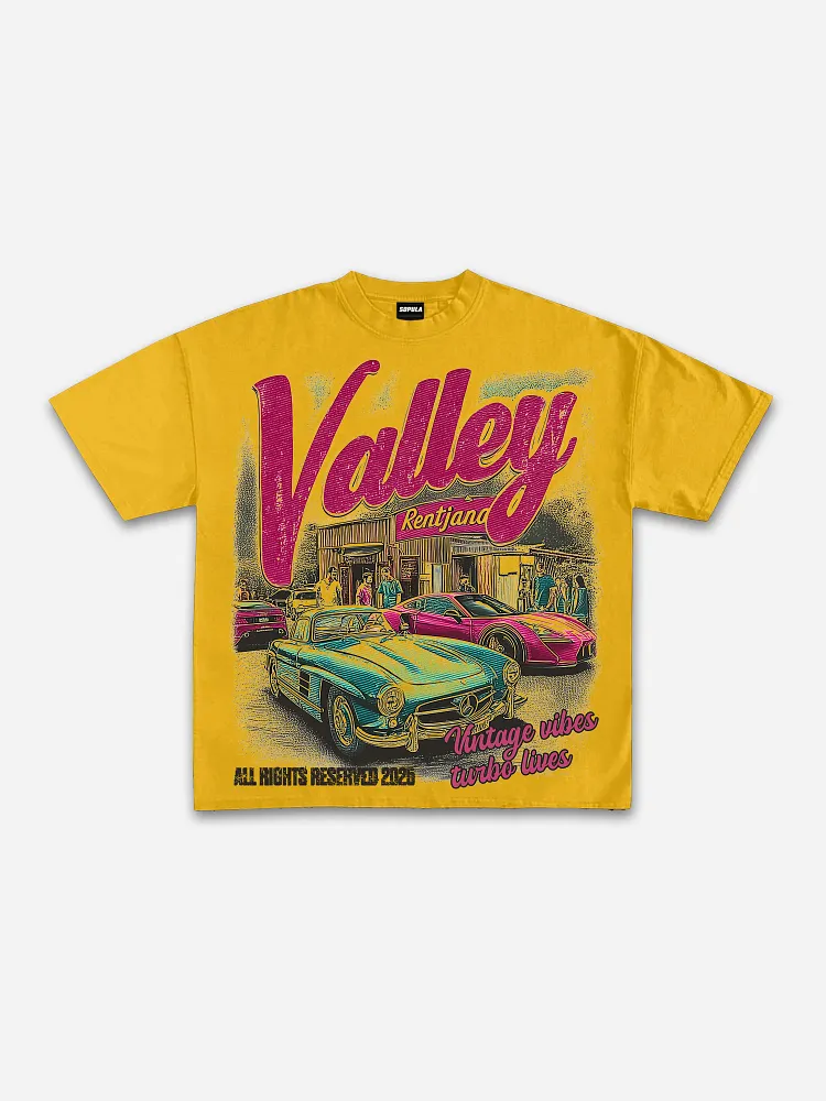 Vintage Vibes Turbo Lives Cars Print Cotton T-shirt