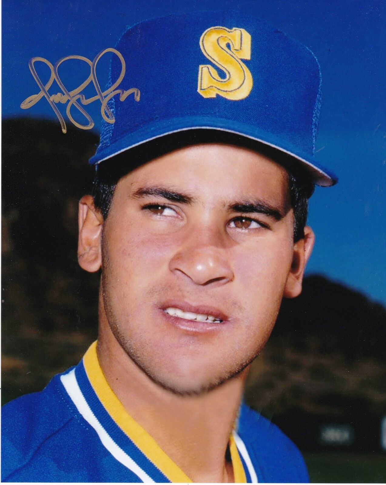 OMAR VIZQUEL SEATTLE MARINERS ROOKIE ACTION SIGNED 8x10