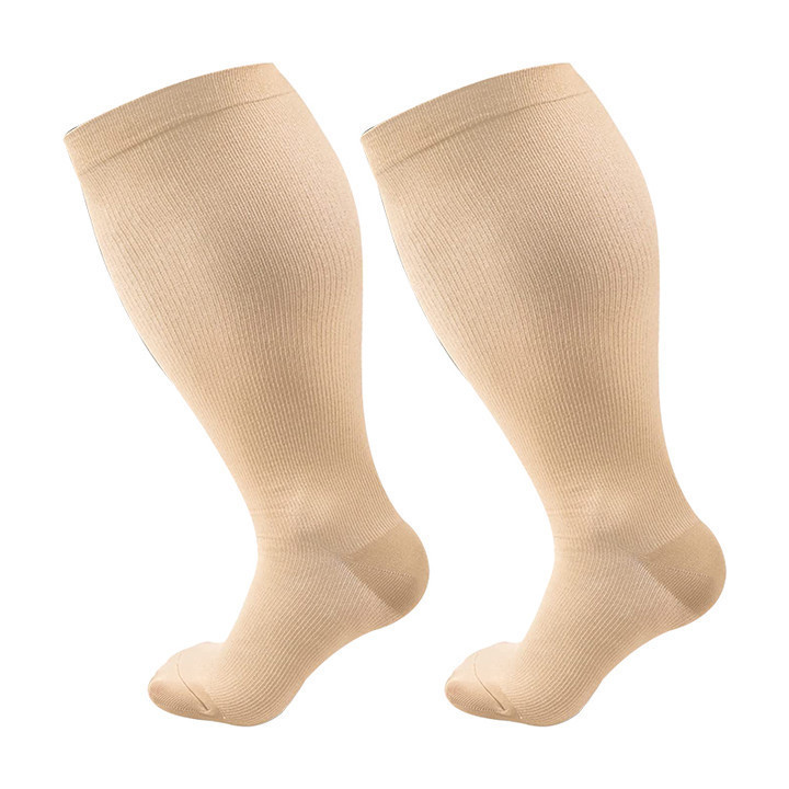 🔥2XL-7XL Solid Color Running Fitness Compression Socks For Obese Men And Women Sports Socks