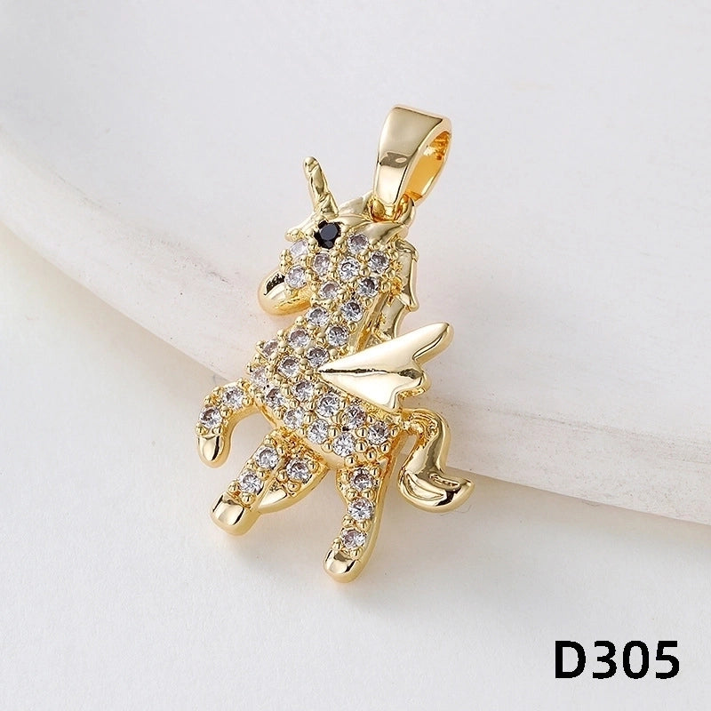 1 Piece Copper Lion Elephant Horse Pendant