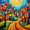 (4-Pack)House-Full Round Diamond Painting 30*30CM