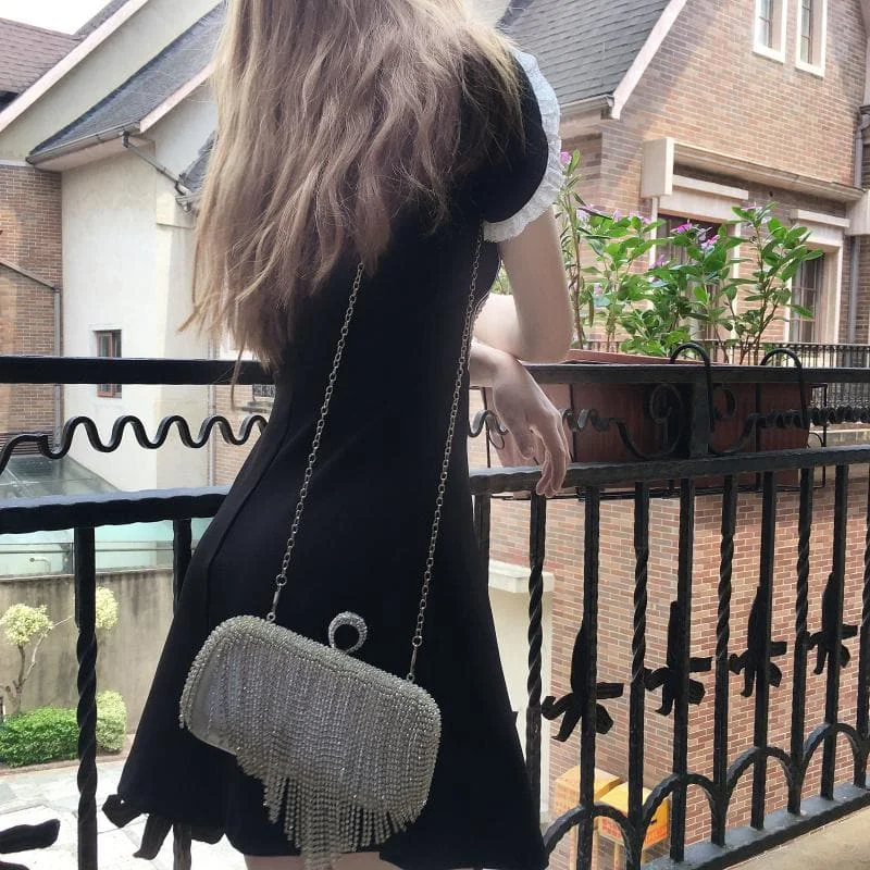 Black Sweet Vintage Lace Dress SP13396