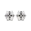 Platinum 6 ct tw Old Mine Cut Lab Diamond 6 Round Prongs Basket Stud Earrings