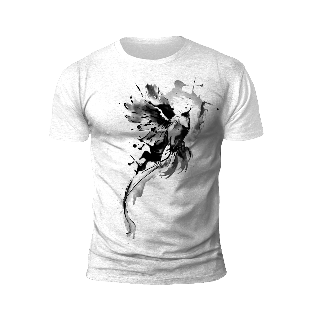 Ink Feathers: Abstract Bird T-Shirt