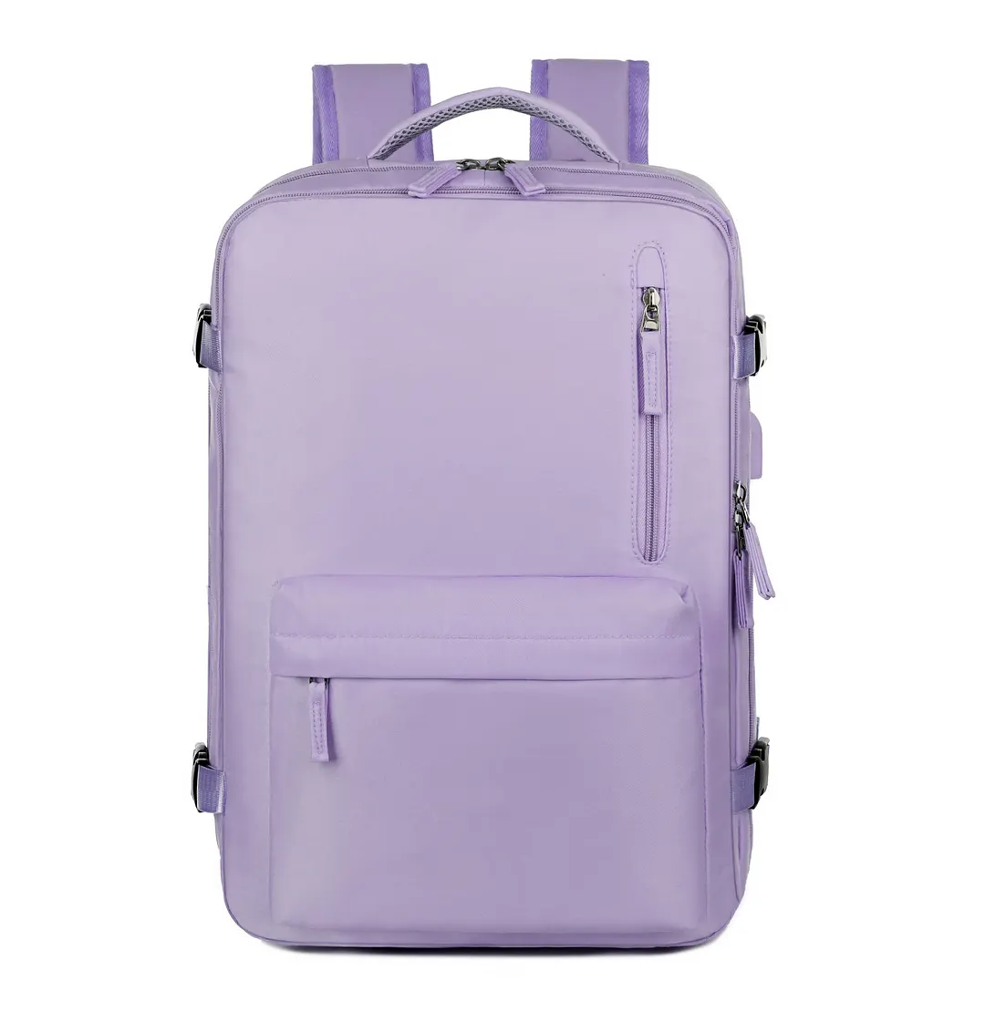 Women's Expandable Macaron Color Oxford Travel Backpack