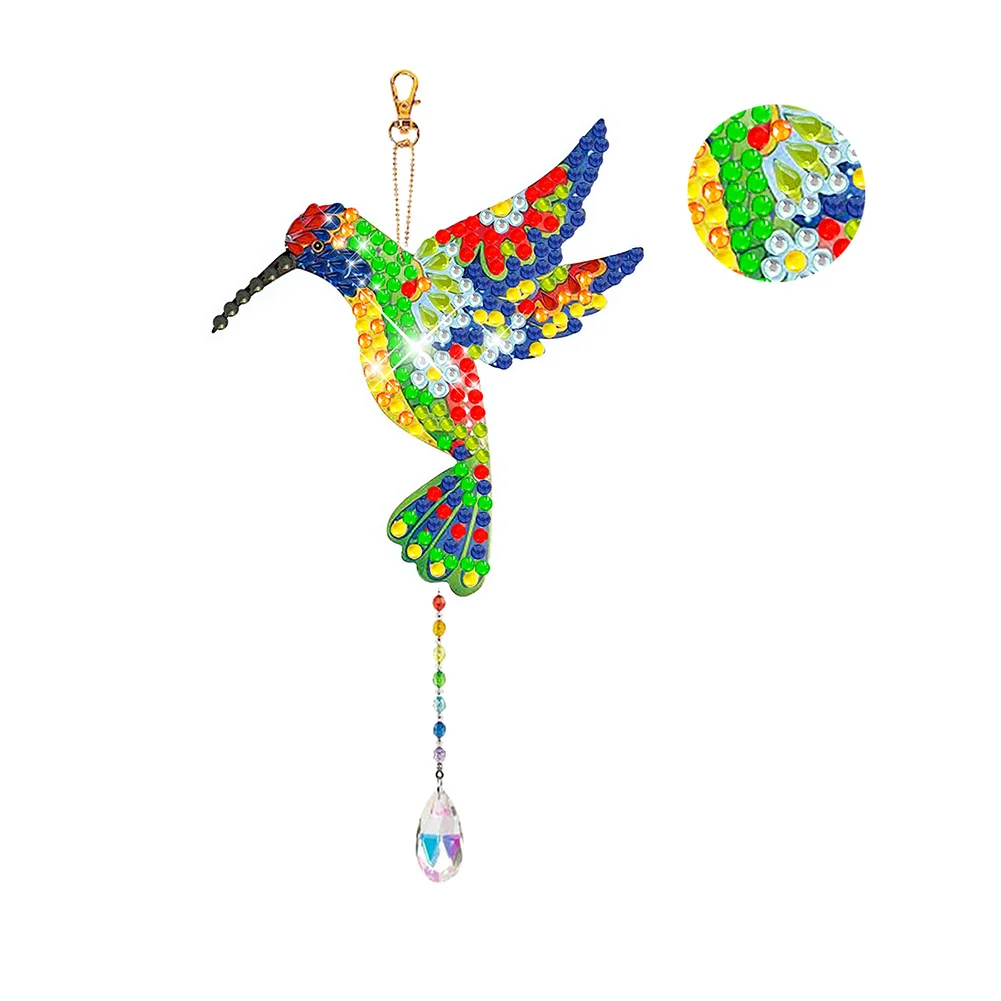 DIY Hummingbird Suncatcher Double Sided Crystal Painting Ornament for Window Decor