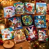 12Pcs Diamond Painting Snowman Animals Greeting Card Set with Envelope