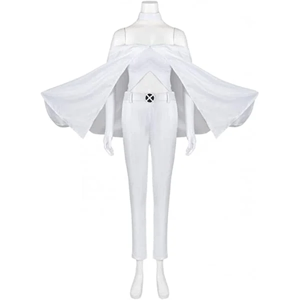Women's White Queen Emma Frost Cosplay Costume Dress Top Cloak Super Sexy Costume Full Suit