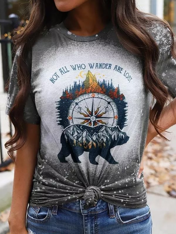 Not All Who Wander Are Lost Bleached T-Shirt