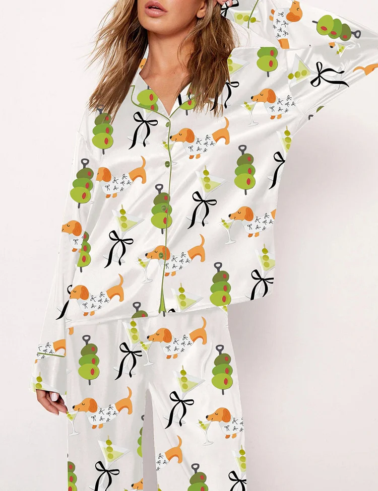Women's Dachshund Weenies Dirty Martini Pajama Set