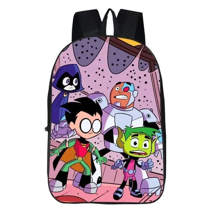 Buzzdaisy Teen Titans Go Robin Cyborg #7 Backpack School Sports Bag For Kids