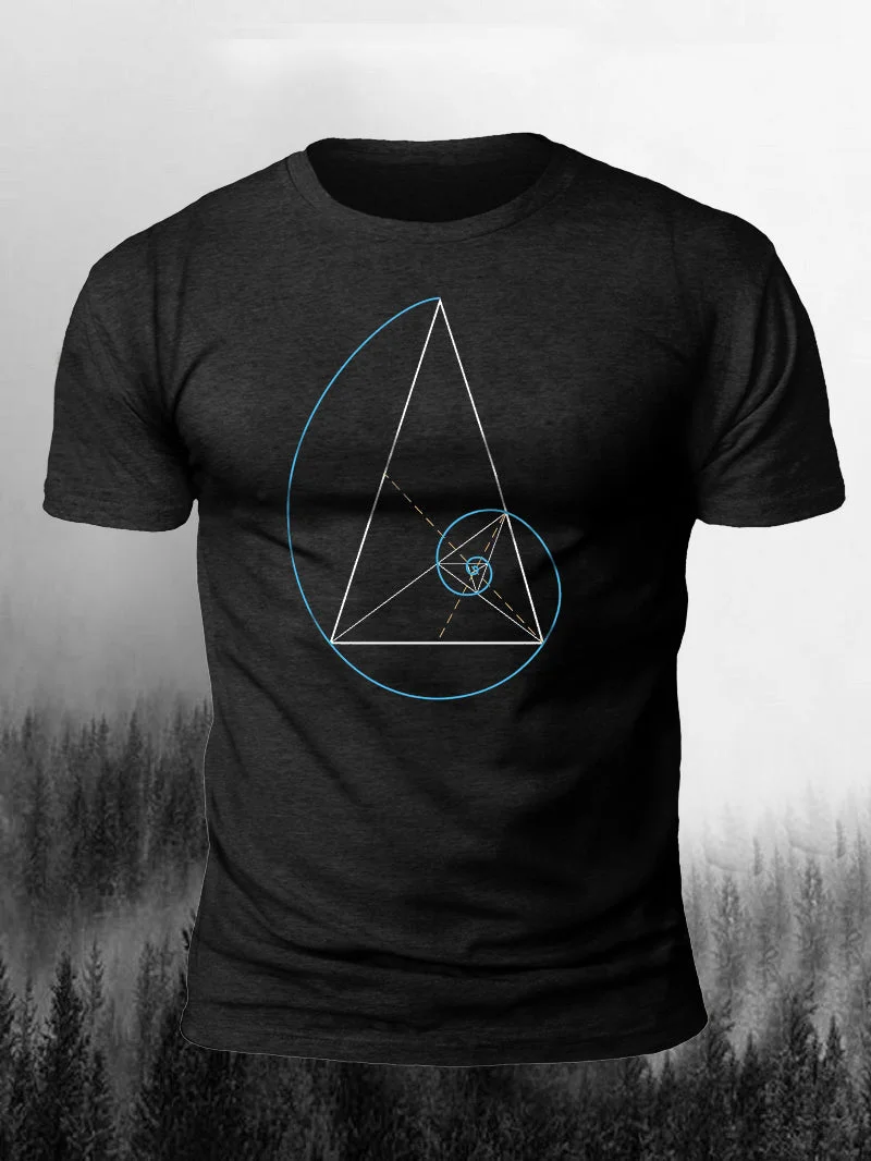 Men's Gold Triangle Fibonacci Short-Sleeved Shirt in  mildstyles