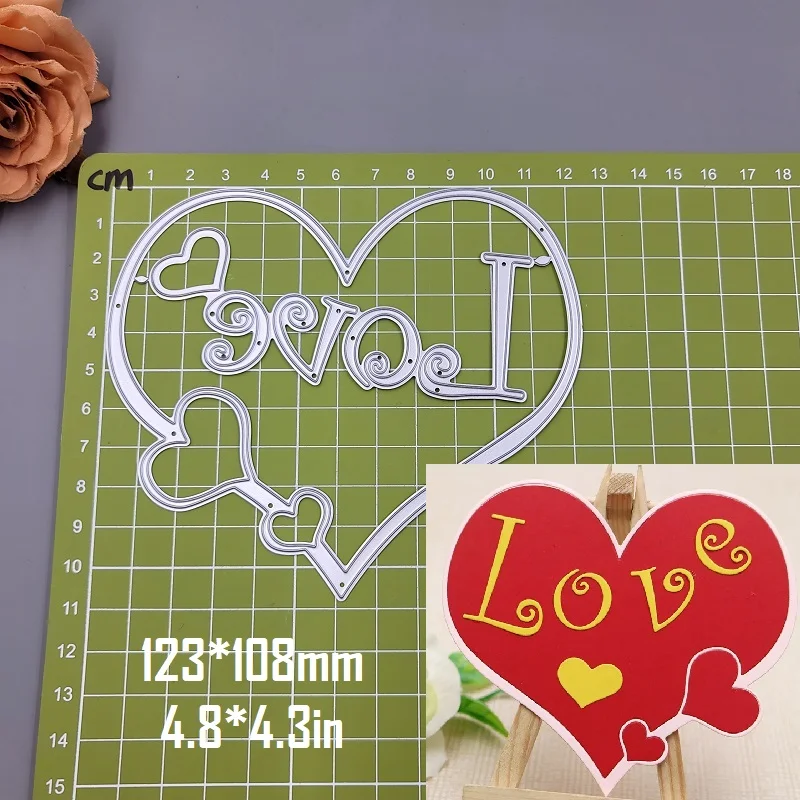 Nigikala Heart Metal Cutting Dies Scrapbooking Stencil Heart Die Cut Decoration DIY Embossing Album Paper Cards Gift