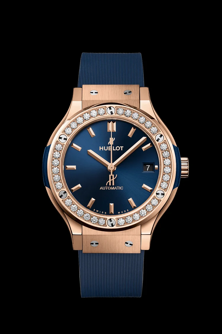 HUBLOT Classic Fusion King Gold Blue Diamonds 38mm 565.OX.7180.RX.1204【Free Shipping】