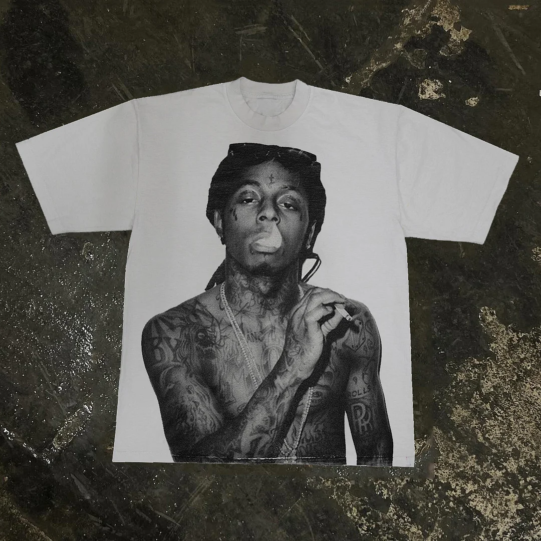 Lil Wayne Print Short Sleeve T-Shirt