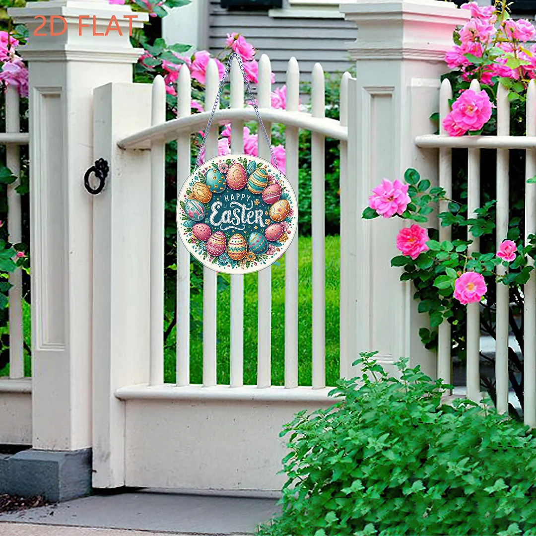 Easter 2D Flat DIY Hanging Diamond Art Ornament Home Window Pendant (Easter Egg)