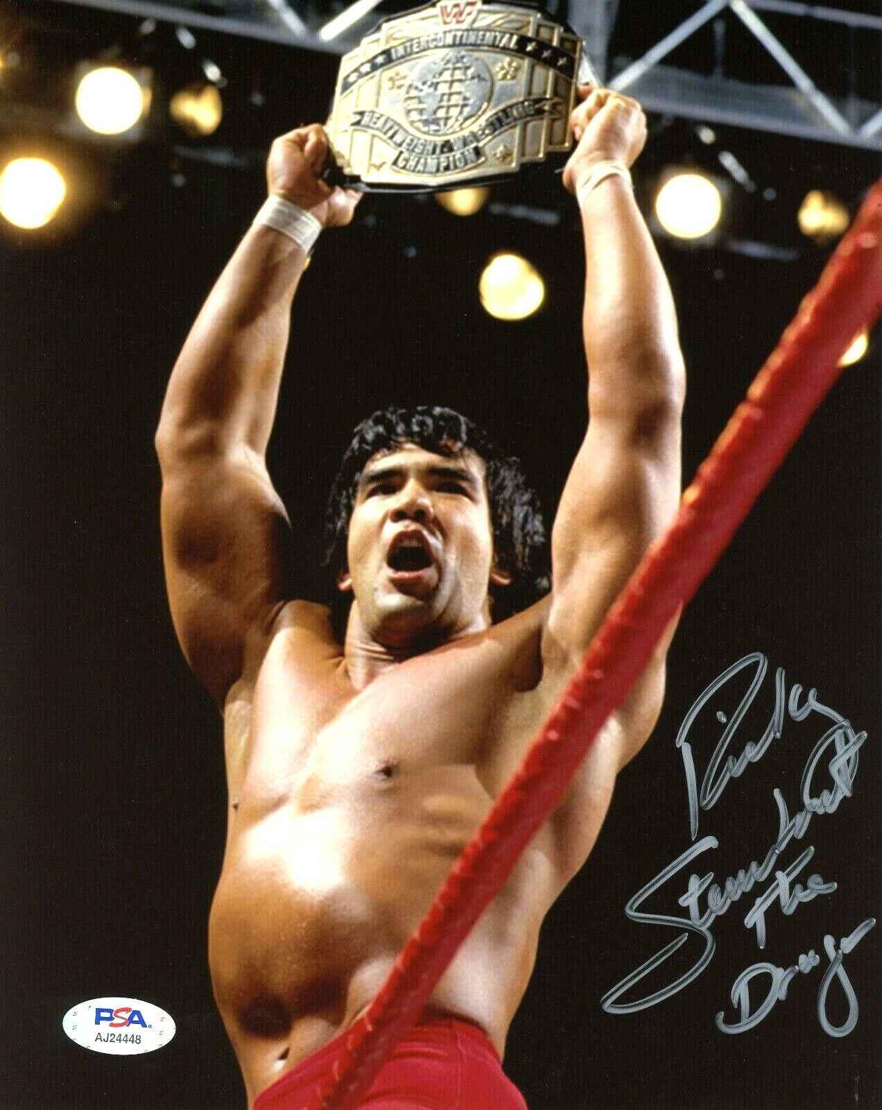 WWE RICKY STEAMBOAT HAND SIGNED AUTOGRAPHED 8X10 Photo Poster painting WITH PSA DNA COA 13 RARE