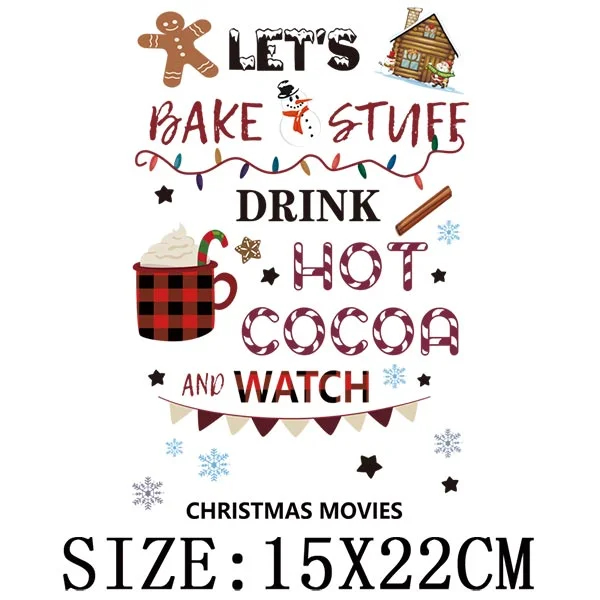 Beautiful Christmas Gift Thermal Sticker On Clothes DIY T-shirt Washable Iron On Patch For Clothing Christmas Design Patch Decor